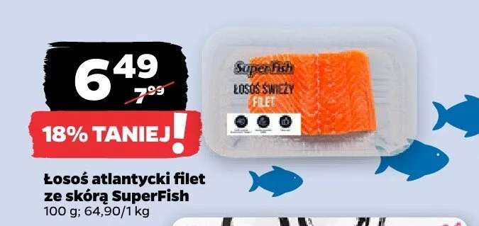 Łosoś atlantycki filet ze skórą SuperFish promocja w Netto