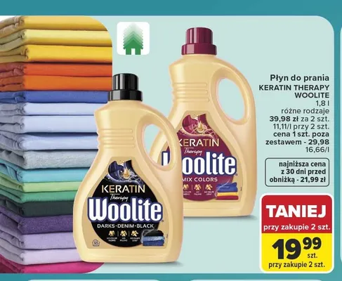 Płyn do prania Woolite Keratin Therapy Darks Denim Black promocja w Carrefour Market