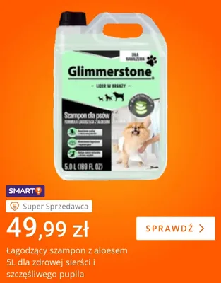 Szampon dla psów Glimmerstone łagodzący z aloesem promocja w Allegro