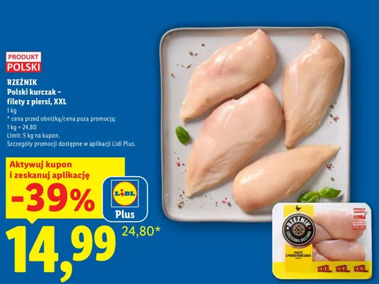 Polski kurczak - filety z piersi XXL Rzeźnik promocja w Lidl
