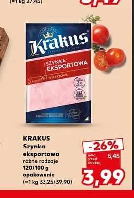 Szynka eksportowa Krakus promocja w Kaufland