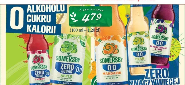 Piwo bezalkoholowe Somersby Mandarin promocja w CEZAR Delikatesy