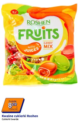 Kwaśne cukierki Roshen Fruits Candy Mix promocja w Action
