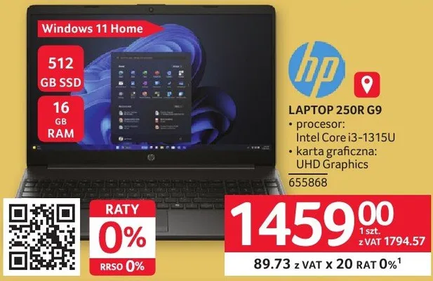 Laptop HP 250R G9 promocja w Selgros