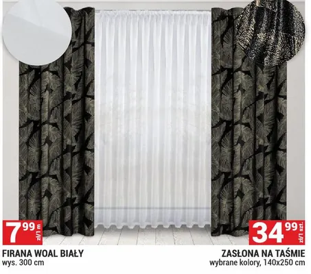 Firana woal biały promocja w Merkury Market