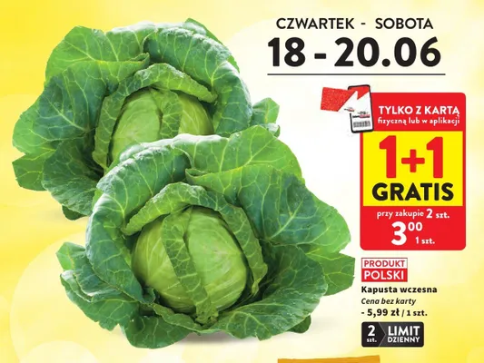 Kapusta wczesna promocja w Intermarche