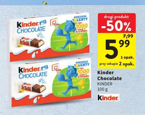 Czekoladki świąteczne elf Kinder chocolate promocja w Intermarche