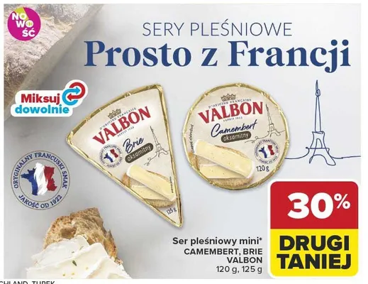Ser pleśniowy mini Camembert Valbon promocja w Carrefour
