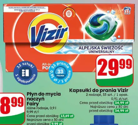 Kapsułki do prania Vizir promocja w Dino