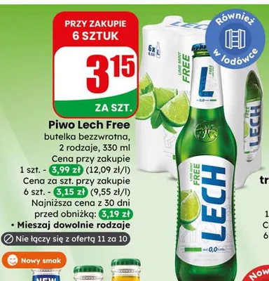 Piwo Lech Free bezalkoholowe butelka promocja w Dino
