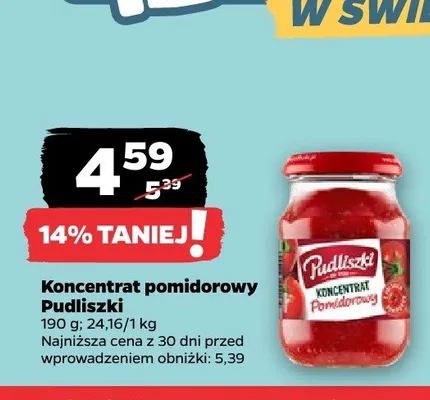 Koncentrat pomidorowy Pudliszki promocja w Netto