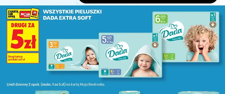 Pieluszki Dada Extra Soft promocja w Biedronka