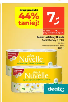 Papier toaletowy Nuvelle rumiankowy 3-warstwowy 8-pak promocja w Dealz