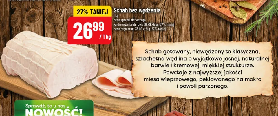 Schab bez wędzenia promocja w POLOmarket