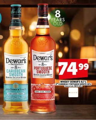 Whisky Dewar's 8YO Caribbean Smooth 40% promocja w TOPAZ