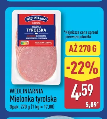 Mielonka tyrolska Wędliniarnia promocja w Aldi