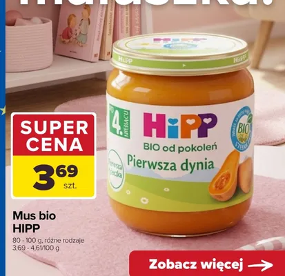 Mus bio HiPP Pierwsza dynia promocja w Carrefour