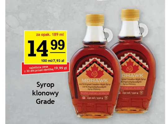 Syrop klonowy Mohawk Grade A promocja w Gram Market