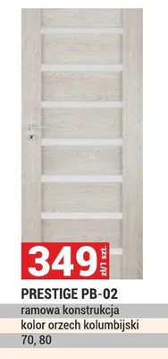 Drzwi PRESTIGE PB-02 ramowa konstrukcja kolor orzech kolumbijski 70 80 promocja w Merkury Market