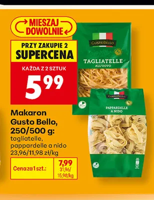 Makaron Gusto Bello tagliatelle promocja w Biedronka