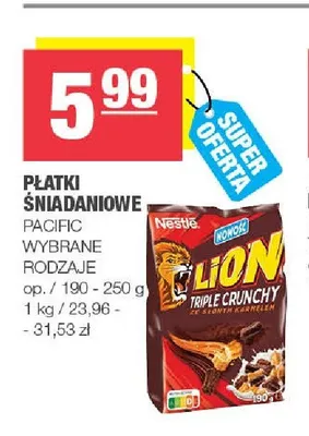 Płatki śniadaniowe Lion Triple Crunchy Pacific promocja w SPAR