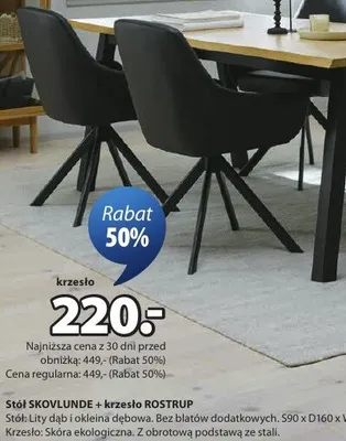Krzesło Rostrup promocja w Jysk