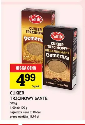 Cukier trzcinowy Demerara Sante promocja w Gram Market