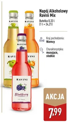 Napój Alkoholowy Ravini Mix musujące słodkie promocja w Aldi