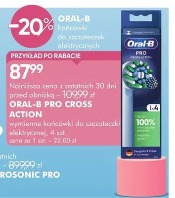 Wymienne końcówki do szczoteczki elektrycznej Oral-B Pro Cross Action promocja w Super-Pharm