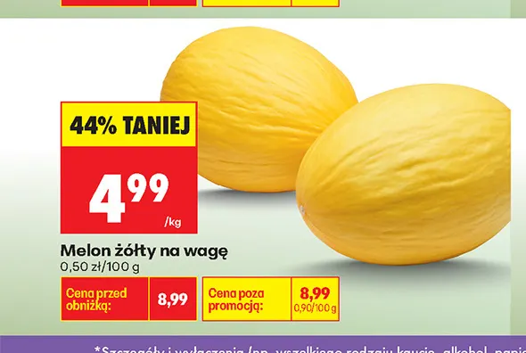 Melon żółty na wagę promocja w Biedronka