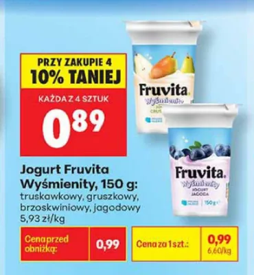 Jogurt Fruvita Wyśmienity jagodowy promocja w Biedronka
