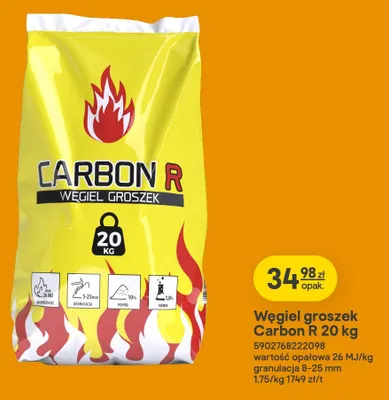 Węgiel groszek Carbon R promocja w Castorama