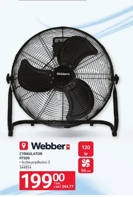 Cyrkulator Webber FF500 120W 50cm promocja w Selgros