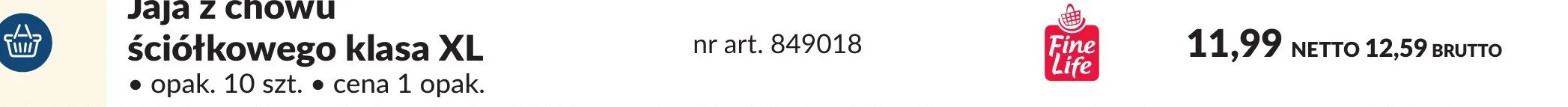 Jaja z chowu ściółkowego klasa XL Fine Life promocja w Makro