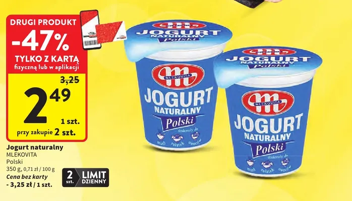 Jogurt naturalny polski Mlekovita promocja w Intermarche