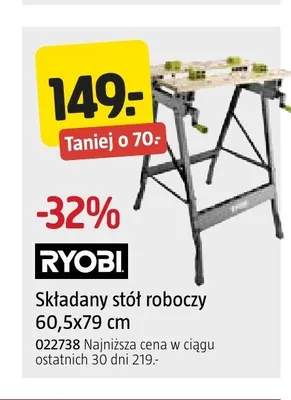 Składany stół roboczy Ryobi promocja w Jula