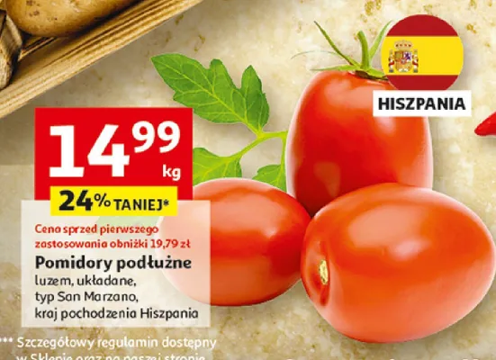 Pomidory podłużne promocja w Auchan
