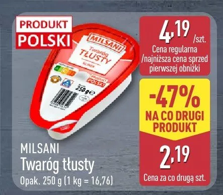 Twaróg tłusty  promocja w Aldi