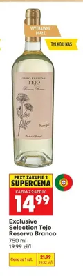 Wino białe wytrawne Exclusive Selection Tejo Reserva Branco promocja w Biedronka