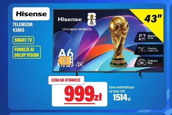 Telewizor Hisense 43A6S 43" promocja w RTV EURO AGD