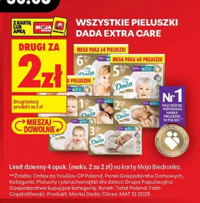 Pieluchy Dada Extra Care 3 promocja w Biedronka