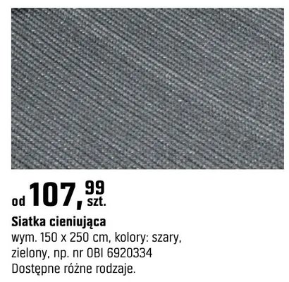 Siatka cieniująca promocja w OBI