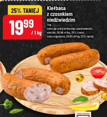 Kiełbasa z czosnkiem niedźwiedzim promocja w POLOmarket