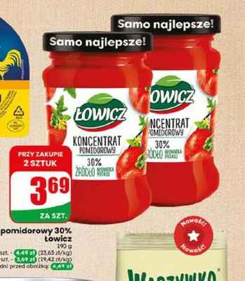 Koncentrat pomidorowy 30% Łowicz promocja w Dino