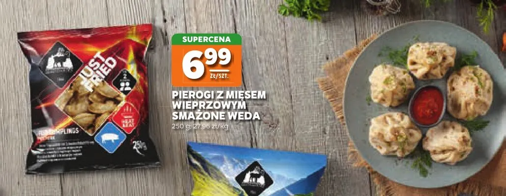Pierogi z mięsem wieprzowym smażone Weda promocja w Stokrotka