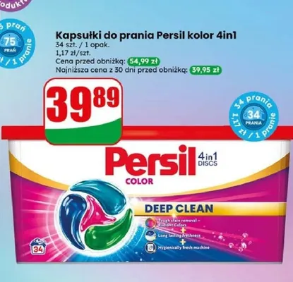 Kapsułki do prania Persil kolor 4in1 Discs Deep Clean promocja w Dino