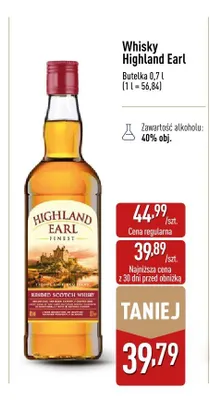 Whisky Highland Earl promocja w Aldi