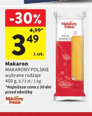 Makaron spaghetti Makarony Polskie promocja w Intermarche