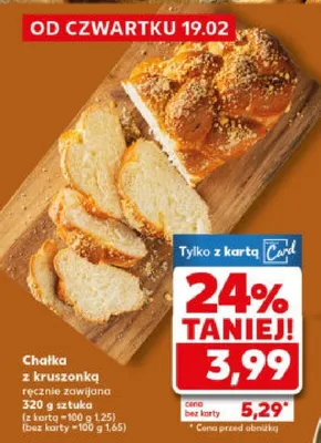 Chałka z kruszonką ręcznie zawijana promocja w Kaufland