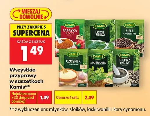 Przyprawy w saszetkach papryka słodka promocja w Biedronka